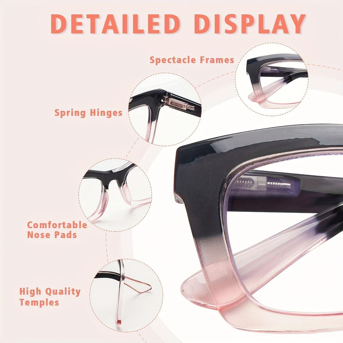 Hot Sale👓Anti Blue Light Glasses Set 4 Pairs Oprah Style Unisex Reading Glasses