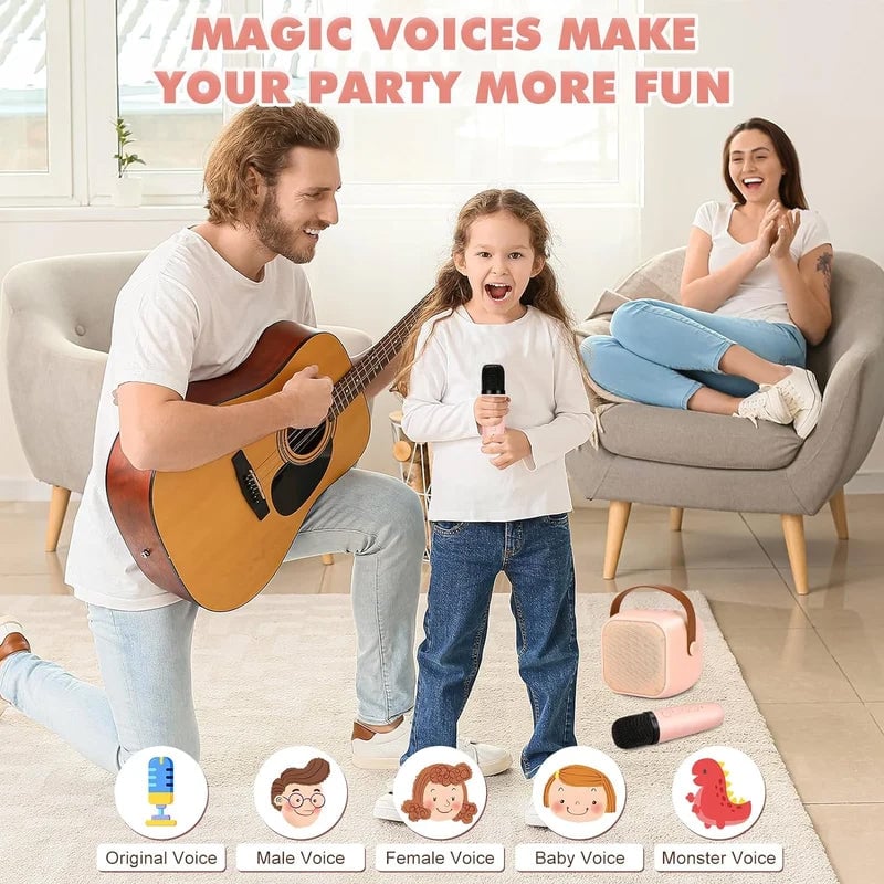 Mini Bluetooth Karaoke Speaker with Wireless Microphones