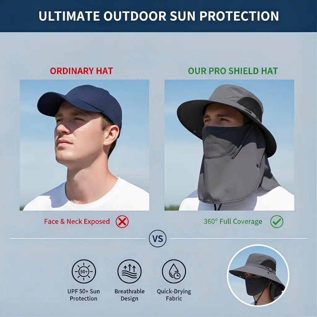 Spring/Summer Fisherman's Hat Detachable Outdoor Fishing Face Covering Neck Protection
