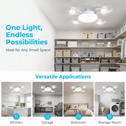 🌀E26/E27 Socket Ceiling Fan Light – 2-in-1 LED Light & Quiet Fan with Remote Control