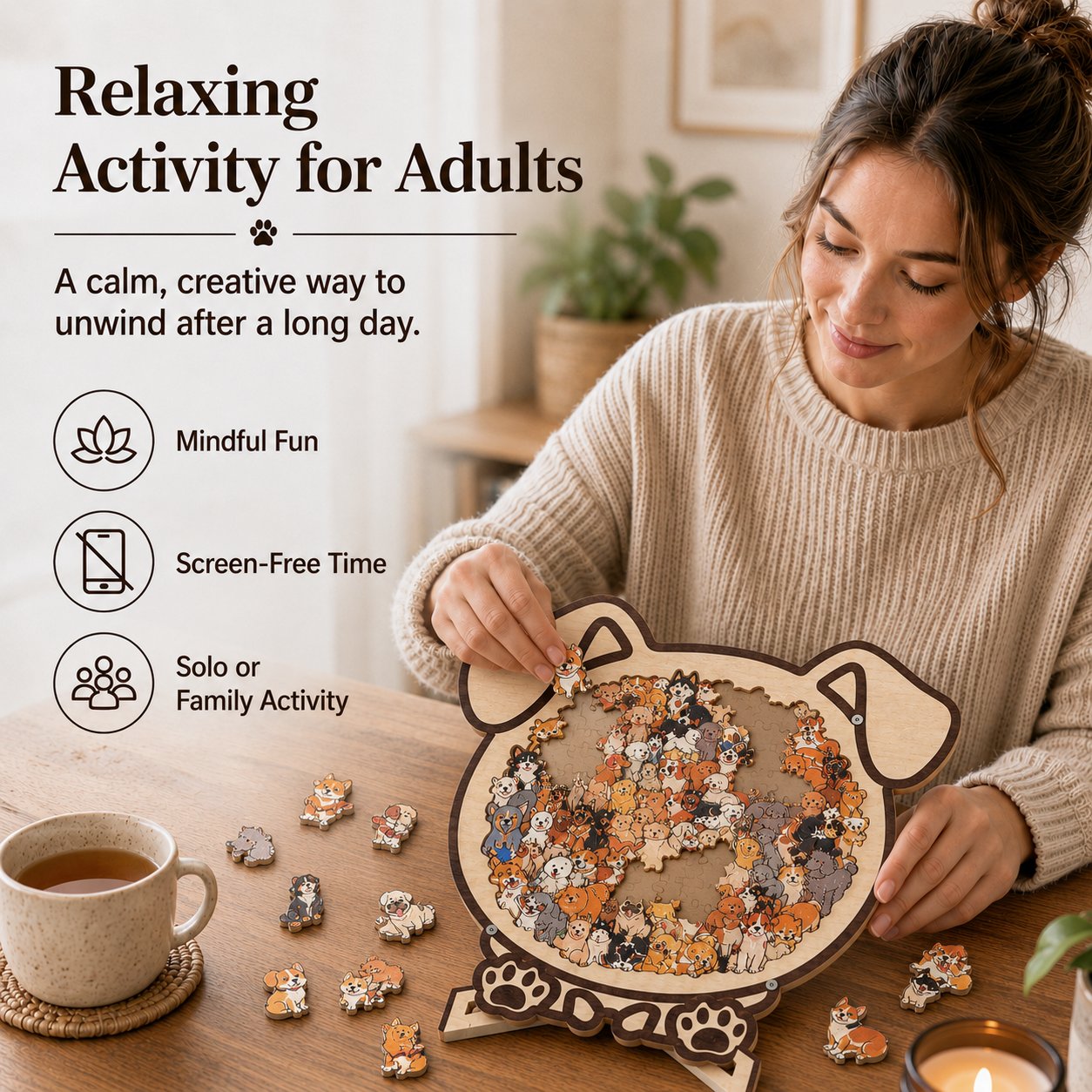 Wooden Dog Jigsaw Puzzle