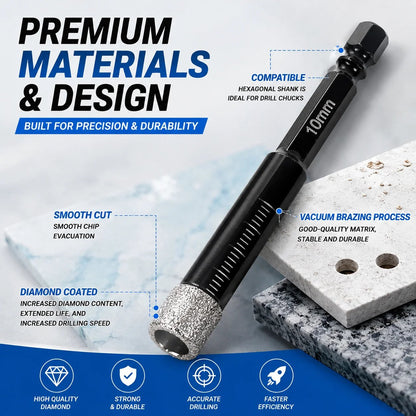 6PCS Diamond Drill Bit Set – Clean Holes In Hard Surfaces