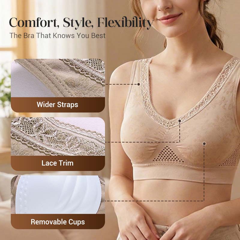 🏆 Last Day Special Price ! 💐 Buy One Get One Free 🎁 🌸 Pure Cotton Buttonless Comfy Lifting Bra