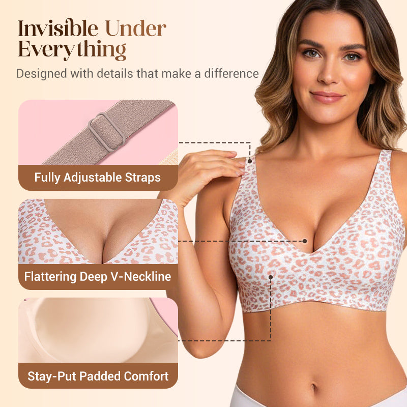 💗LIMITED TIME SALE 49% OFF⚡50K+ SOLD💕 Jelly Wireless Womens Comfortable Wireless Bras Push Up Bralettes Seamless Tshirts Bras Deep V Everyday Bras