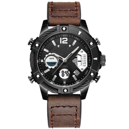 🔥Multifunctional Dual Display 3ATM Waterproof Men's Quartz Sports Watch