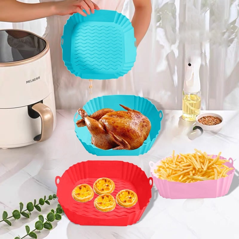 🔥 Square Silicone Reusable Cooking Basket Insert