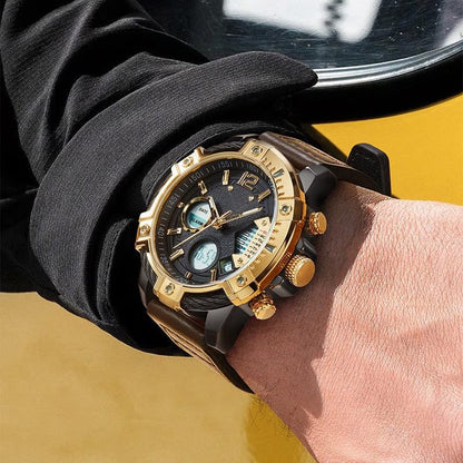 🔥Multifunctional Dual Display 3ATM Waterproof Men's Quartz Sports Watch
