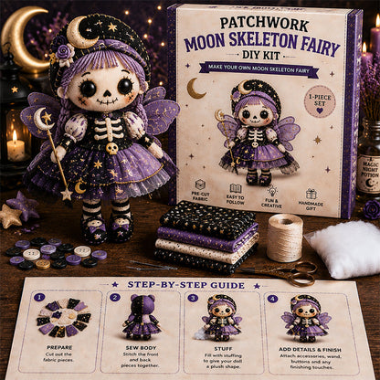 🎃 Patchwork Skeleton Witch Girl DIY Kit