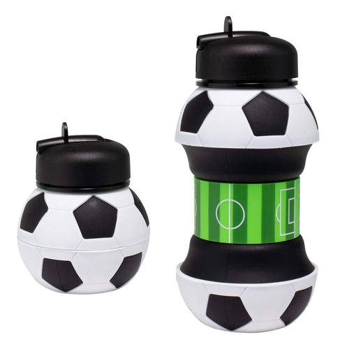 Collapsible Soccer Bottle | 34oz Expandable Food-Grade Silicone Sports Jug