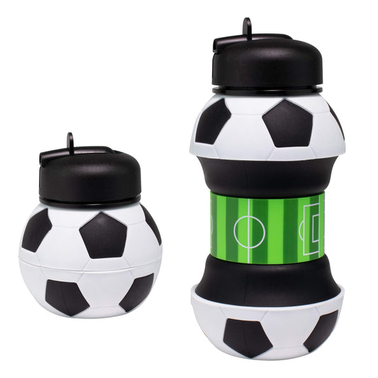 Collapsible Soccer Bottle | 34oz Expandable Food-Grade Silicone Sports Jug