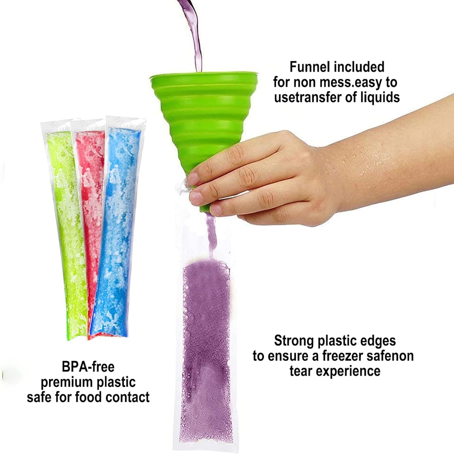🔥Summer Promotion 49% OFF - 100PCS DIY Disposable IcePop Bags with Funnel