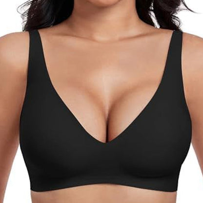 💗LIMITED TIME SALE 49% OFF⚡50K+ SOLD💕 Jelly Wireless Womens Comfortable Wireless Bras Push Up Bralettes Seamless Tshirts Bras Deep V Everyday Bras