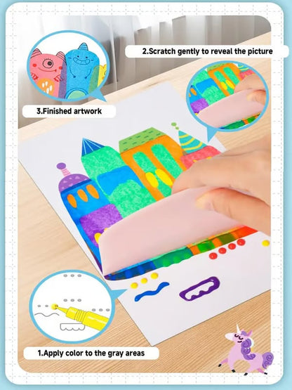 🌈Rainbow Squeeze Art Kit: The Most Satisfying DIY Scrape Art Set for Kids! ✨