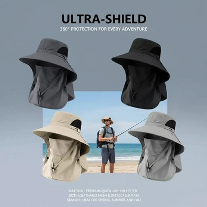 Spring/Summer Fisherman's Hat Detachable Outdoor Fishing Face Covering Neck Protection