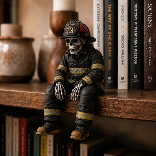 Firefighter Skeleton Shelf Sitter