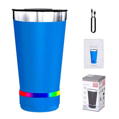 Stainless Steel 16.oz Nsulated MUG With Built-in Bluetooth Speaker Rechargeable Wireless Multi-color LED Lights Prefect Gift