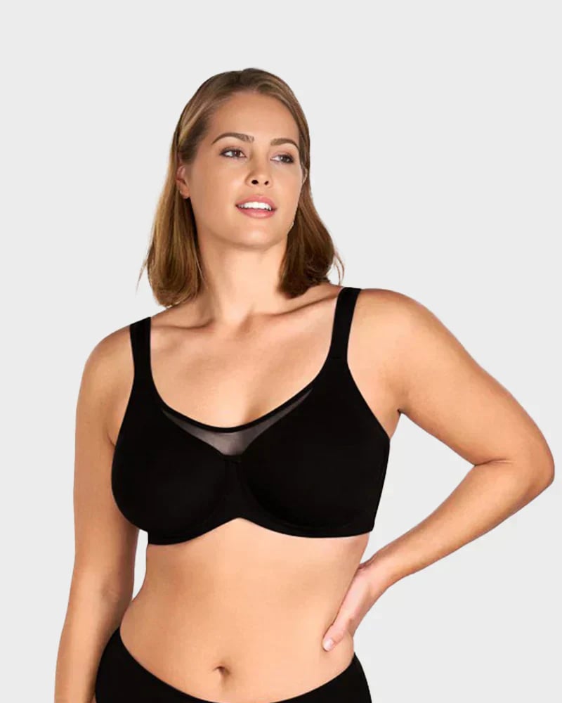💐Women's Elegant Sheer Full Coverage Minimizer Bra ✨ Plus Size for Large Busts | No Digging, No Spillage & Ultra Comfy