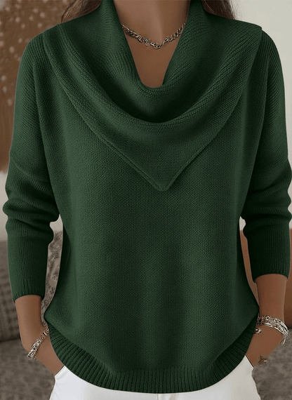 🔥Elegant Retro Soft Triangle Neck Solid Color Sweater Top