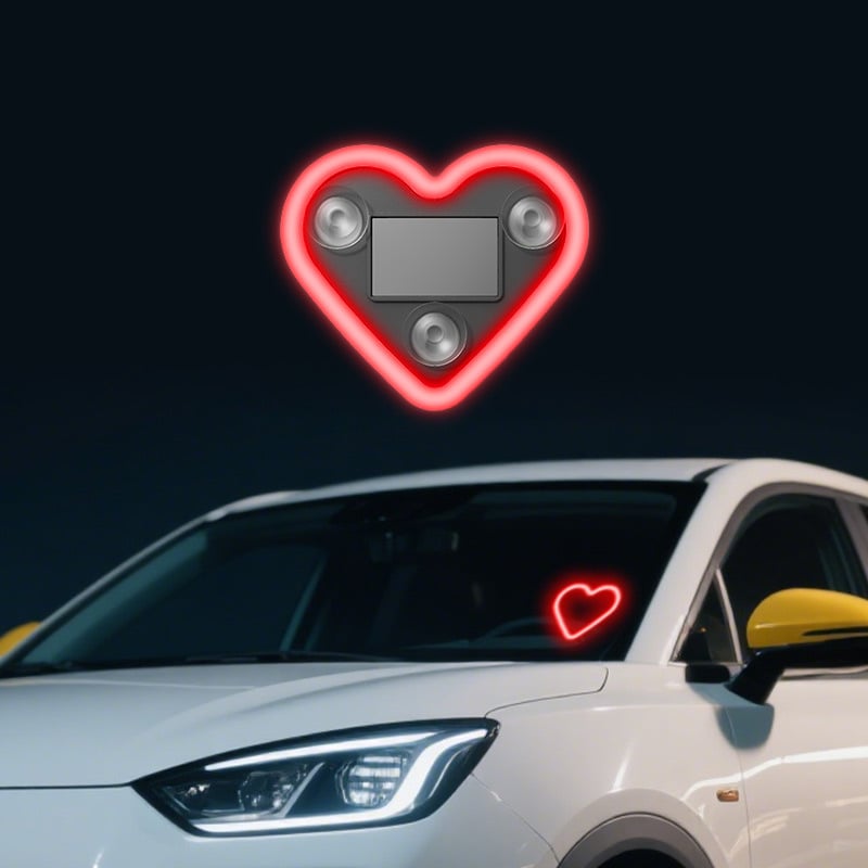 🔥Last Day Promotion 49% OFF🔥 - Solar Powered Wireless LED Heart Shape C-Pillar Neon Light