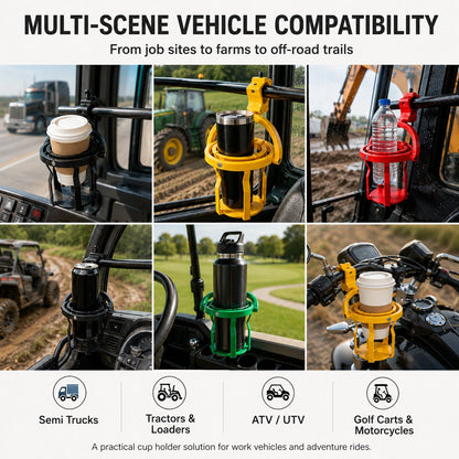 Gyroscopic Anti-Spill Clamp-On Cup Holder – 360° Auto Level Shockproof Drink Mount for All Vehicles