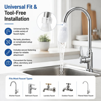 Faucet Filter Cotton Bags - Universal, 100 PCS Splash-Proof Faucet Filter Set