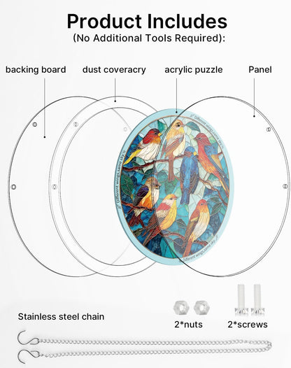 🧩Acrylic Jigsaw Puzzle Suncatcher - Glowing Feather Haven