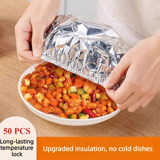 🍽️Reusable Aluminum Foil Thermal Food Cover — Heat-Retaining, Washable & Freshness-Preserving Kitchen Essential