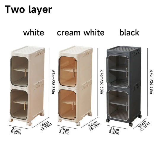 4-Tier Slim Plastic Storage Cabinet