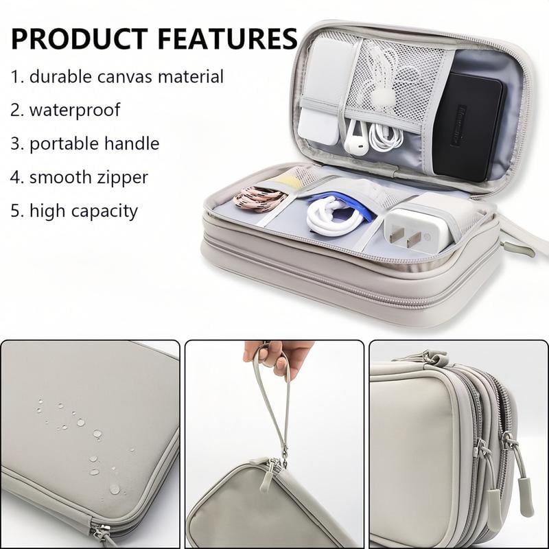🔥Last Day 49% OFF - Travel Cable Organizer Pouch, Double Layers All-in-One Storage Bag for Cord