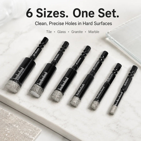 6PCS Diamond Drill Bit Set – Clean Holes In Hard Surfaces