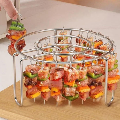 🔥 Air Fryer Skewer Rack – Stainless Steel Vertical Kebab Holder for Air Fryers, Ovens & Homemade BBQ Snacks🍢