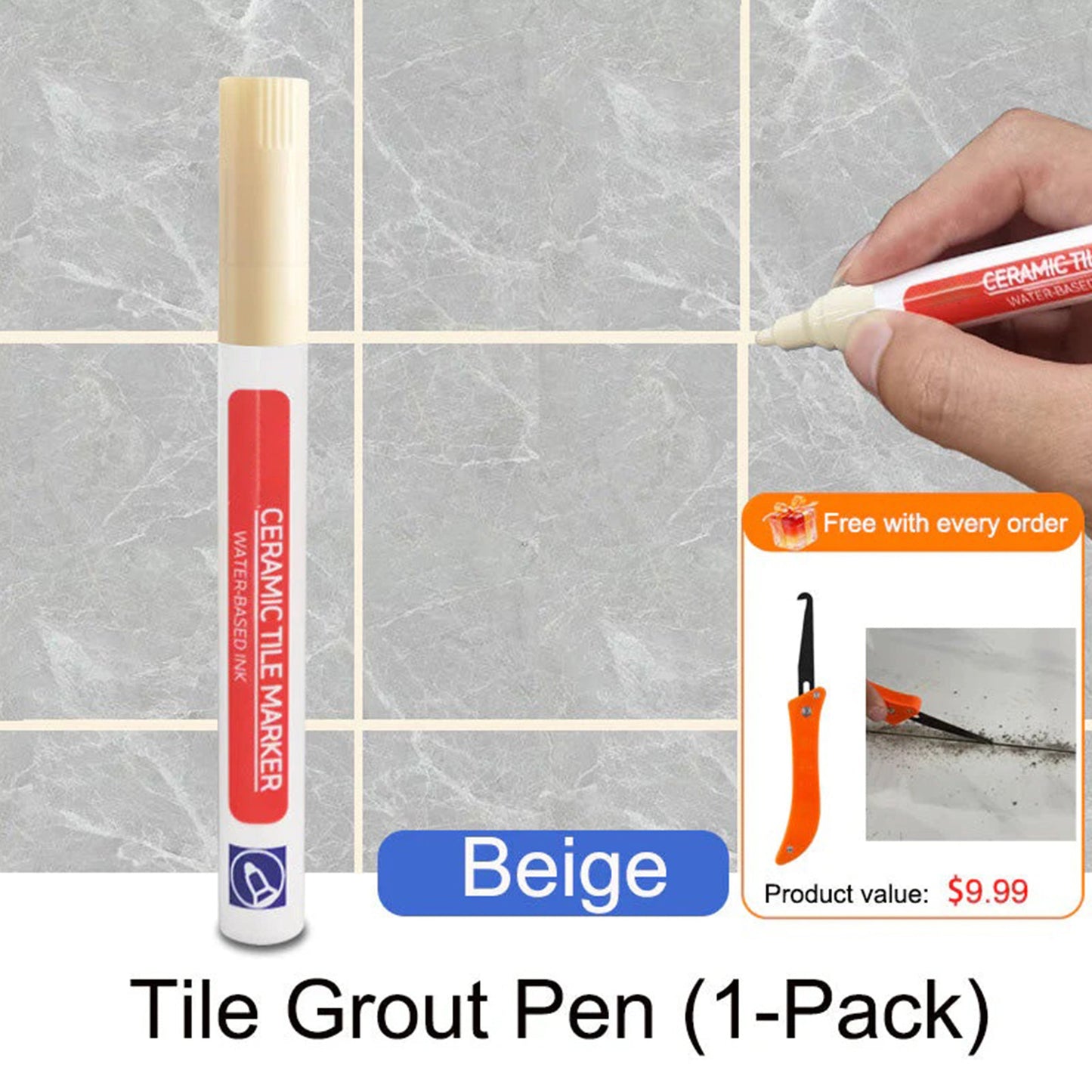 🔥Anti-mould and waterproof joint pen for ceramic tiles