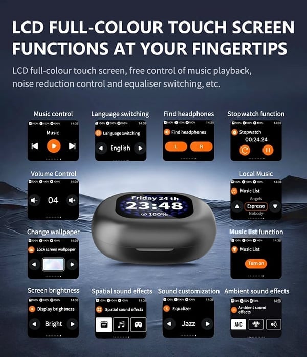 ⏰🔥True Powerful Bluetooth 5.4 Open Ear Earbuds, IPX5 Waterproof