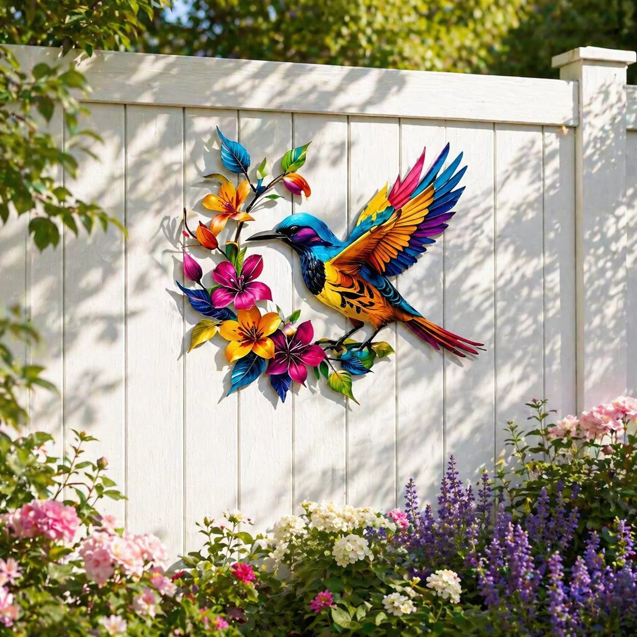 ✨Hummingbird Bloom Floral Metal Wall Art