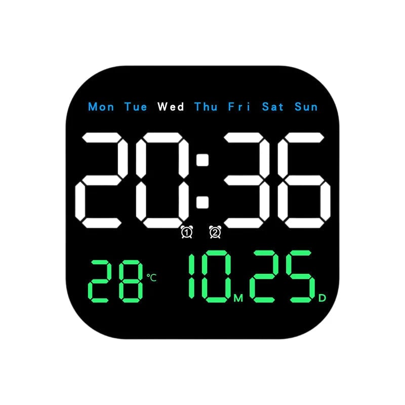 49% OFF ⏰ Modern Multifunctional Digital Clock ✅ Remote Control Adjustable Brightness | Wall Mount/Desk Stand Clock with Date & Temperature