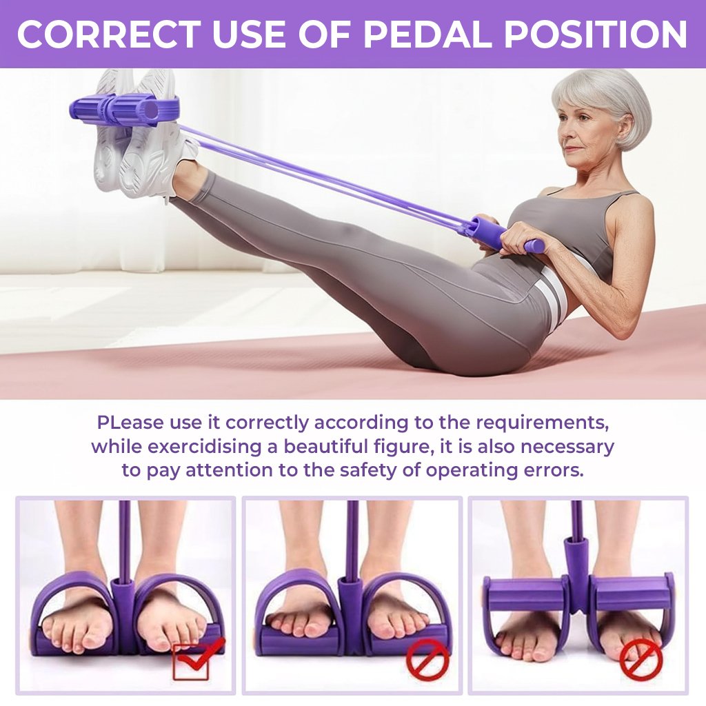 Multifunction Pedal Resistance Trainer with 6 Tubes – Stronger Resistance for Effective Training