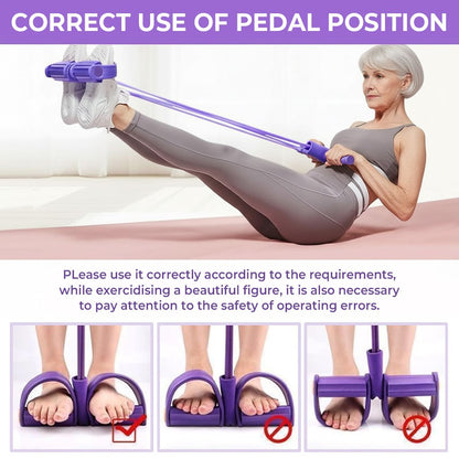 Multifunction Pedal Resistance Trainer with 6 Tubes – Stronger Resistance for Effective Training