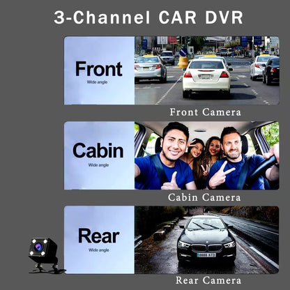 2.0-Inch IPS Screen HD 1080P 3 Lens Dashcam With Night Vision&Wifi Link