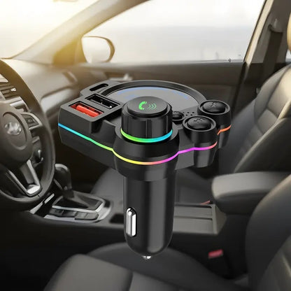 Bluetooth 5.3 Car Adapter Charger, 4-Port Fast Charging