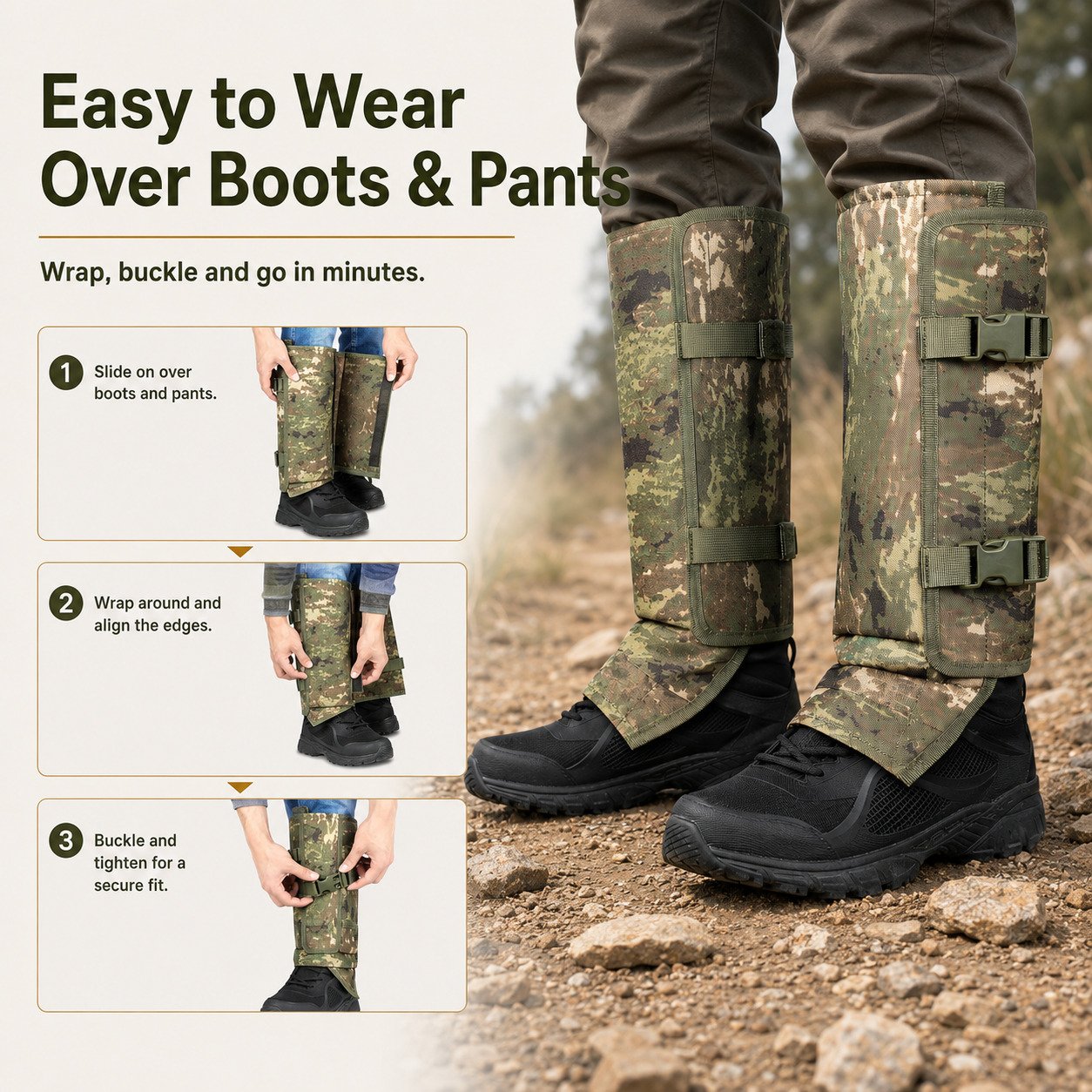 🔥LAST DAY 49% OFF - 🛡️🥾Unisex Professional Snake Guard Gaiters
