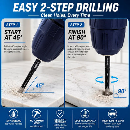 6PCS Diamond Drill Bit Set – Clean Holes In Hard Surfaces