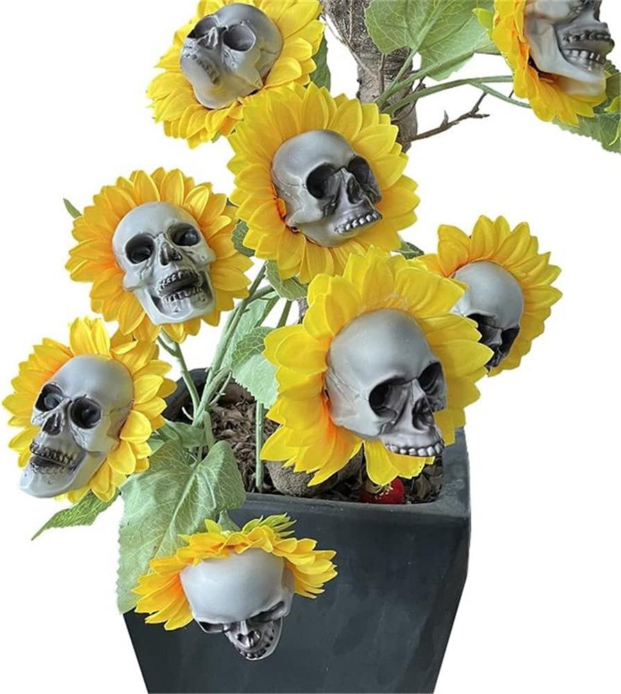 Sunflower Skull Artificial Flowers for Gardens and Courtyards