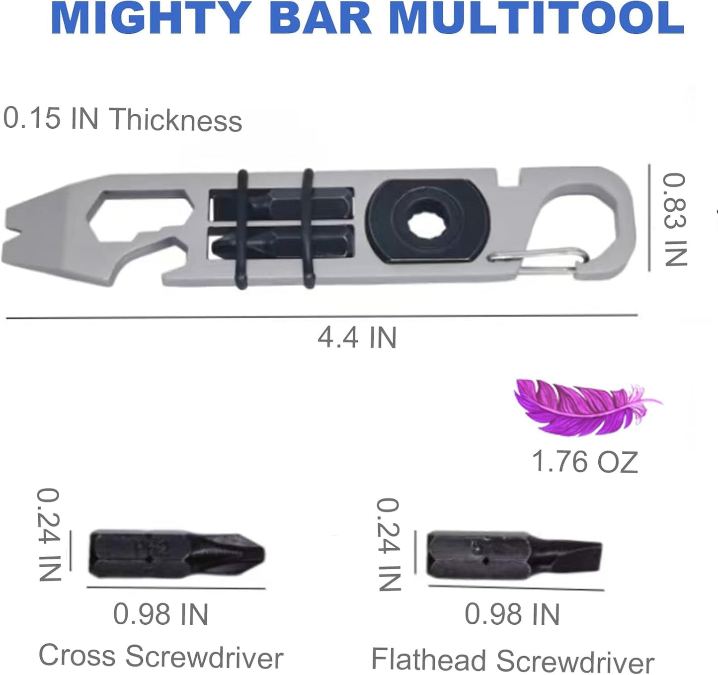 Pocket-Sized Multi-Function Keychain Pry Bar Tool with Wrench