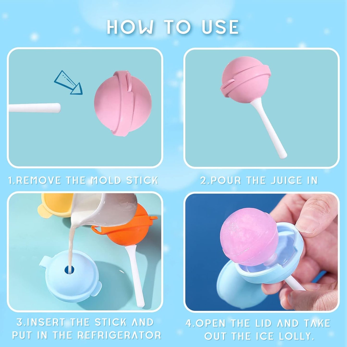 🍦 Reusable Lollipop Mold | DIY Creative Ice Pops for Summer☀️💦