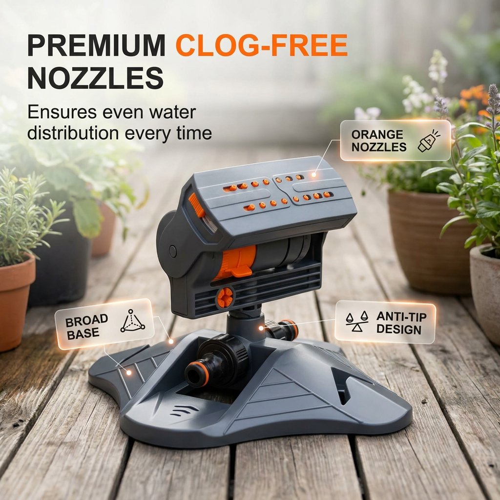 Adjustable Oscillating Sprinkler Wide Coverage💦✨