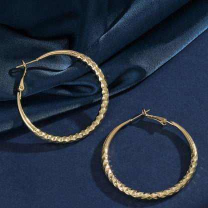 🎉 BUY 1 GET 1 FREE 🎁 Diamond-Cut Hoop Earrings for Women – Elegant, Sparkling 💎