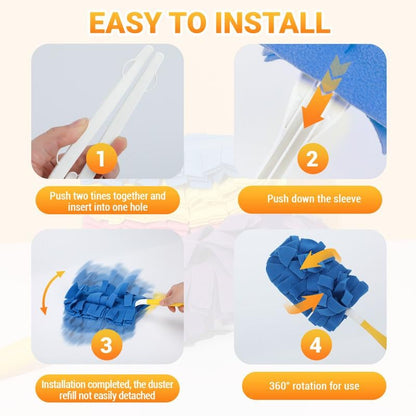 🔥Fit Electrostatic Dust Removal Brush - Refills Multisurface 360° Larger Size Dusters with 6X Microfibers
