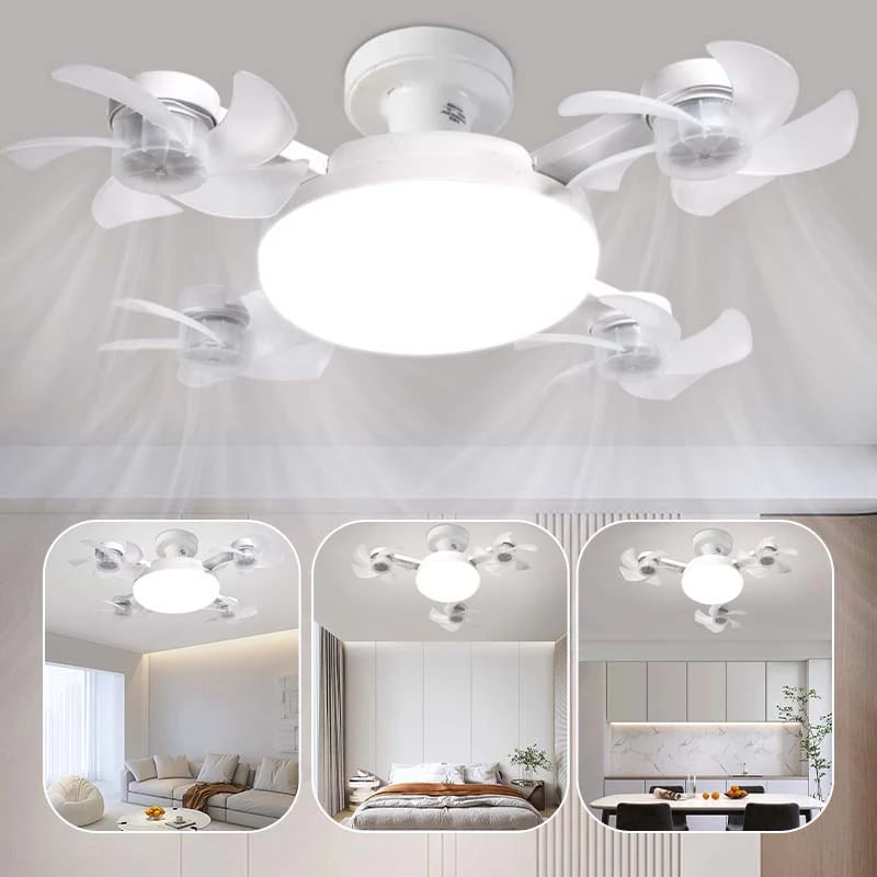 🌀E26/E27 Socket Ceiling Fan Light – 2-in-1 LED Light & Quiet Fan with Remote Control