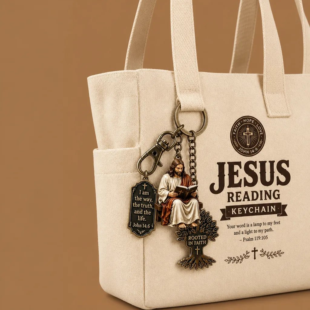 ✝️Jesus Reading Keychain