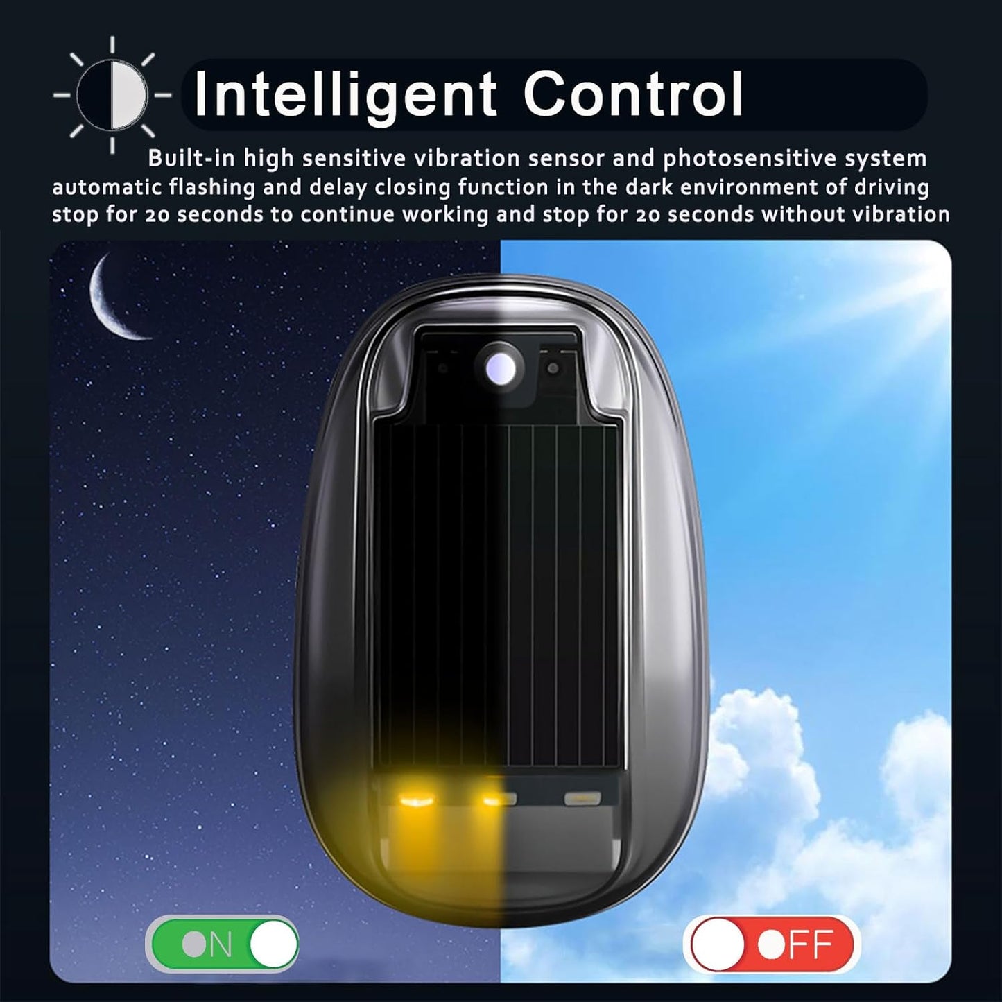 🔥Solar-powered RGB strobe light on car roof with remote control💡